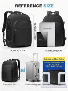 Ryanair Flight Approved Vacuum Compression Backpack, 40x20x30cm Carry On Travel Backpack With Laptop Compartment, 180° Opening Laptop Backpack For Men Women - Multicolor - View 3