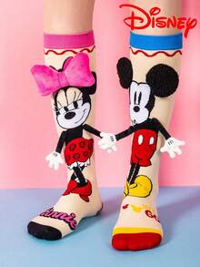 Cute 3D Disney Mickey Mouse Over-The-Knee Socks, Children's Christmas Stockings, Fashionable Children's Party High Socks, High-Quality Gifts. Back To School Season, Fun And Fashionable Disney Fans, Family Gathering Christmas Gifts Handbag Socks - Multicolor - View 4