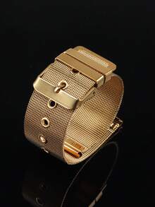 0.4mm Ultra-Thin Stainless Steel Milanese Watch Band, Fashion Minimalist Style Suitable For Summer Daily Wear, Fits Various Watch Models, Can Be Used As Graduation, Birthday, Holiday Gift, Quick Release Design, 20mm 22mm - Gold - View 7