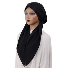 1pc Women's Linen Elastic Headscarf Hat, Combining Traditional And Modern Styles, Versatile Fashion Solution, Suitable For Daily Commute, Cultural Events, Travel, Leisure Gatherings, Religious Occasions - Solid Color - View 7