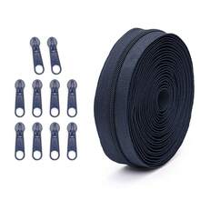 1 Set = 4.5m Zipper + 10 Zipper Pulls, 20 Colors Available, #3 Zipper Set, Matching Colored Zipper Pulls, Suitable For Clothing, Bags, Home Textiles And More - 4.5 Meters Of No. 3 Nylon Zipper + 10 Plastic Zipper Pulls - View 26