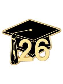 2枚2026毕业帽珐琅徽章 – 锌合金学院风胸针，可别在背包上作为礼物 - 查看 2