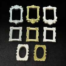 High Quality Lace Shaped Photo Frame Carving Baroque Diy Handmade Cream Glue Valley Beauty Shooting Doll House Props - Black - View 12