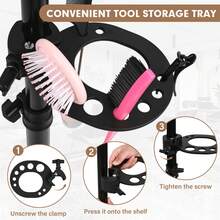 Wig Stand TriPod, Adjustable From 19.8inch-41.3inch Wig Head Stand With Tool Tray - View 5