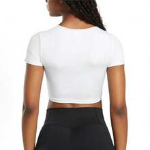 GYMSHARK  EVERYDAY CAP SLEEVE T-SHIRT ,Women's Compression Shirts Short Sleeve Workout Tops Athletic Base Layer T-Shirt For Gym Running Yoga Basketball BJJ - 白色 - 查看 4