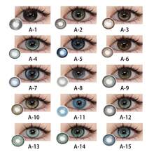 15 Color Of Colored Contact 1enses, Offering A Variety Of Color Options. Equipped With A Contact 1ens Case And Wearing Tool, Suitable For Year-Round Use, Can Be Used For Eye Makeup, Role-Playing, Holiday Event Dressing, Halloween Costume Role-Playing, Etc - 彩色 - 查看 1