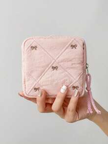 多色卫生巾收纳袋，多功能卫生巾收纳袋，小方袋，日式甜美蝴蝶结方形化妆洗漱包，化妆包，文具旅行包，旅行必备化妆包，度假必备，返校化妆包，化妆包，化妆品收纳袋，美妆返校化妆品收纳袋，化妆品收纳，返校用品，非常适合放入返校背包，旅行，海滩度假，化妆包，假期，化妆品收纳，以及更多化妆包化妆品整理包洗漱包化妆袋洗漱旅行包度假必备旅行礼物女性 - 彩色 - 查看 5