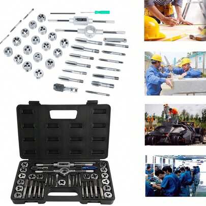 Juego De Machuelos Y Tarrajas, Juego de 40 machos roscados métricos M3-M12, de aleación metálica, herramienta manual, adecuado para manualidades DIY