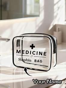 Customizable Name Large Capacity High-Quality PVC Travel Organizer Bag With Zipper Closure - Lightweight, Fade-Resistant Ladies Cosmetic And Toiletry Bag, TSA-Approved Portable Makeup Bag, Easy-To-Wipe Clean Design, Fashionable And Technological Organizer Pouch - Multicolor - View 5