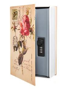 Password-Protected Decorative Book Safe Box, Dictionary-Style Book Shaped Hidden Storage Box, Suitable For Home Office Book Storage - Rose Code Edition - View 4