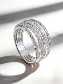 1 时尚无限循环锆石圣诞妈妈/夫人婚礼爱人节日派对礼物戒指 - 銀色 - 查看 6