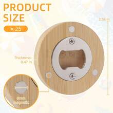 散装木制开瓶器，磁性竹制开瓶器，适用于冰箱贴、礼品、婚礼、派对、酒吧、餐厅 - 查看 2