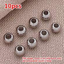 10颗优雅简约铜镀18K金、厚银色和铂金色抛光圆形隔珠DIY手链项链耳环套装，适合婚礼派对 - 彩色 - 查看 15