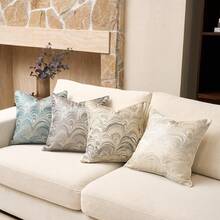 1pc/2pcs Geometric Pattern Throw Pillow Cover, Modern Minimalist Luxury Polyester Jacquard Weave Soft Cushion Cover, Suitable For Hotel, Villa, Study, Living Room, Birthday Party Decoration - Black Rice - View 10
