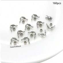 A Set Of 160pcs Stainless Steel Golden Connecting Rings, Which Includes 80pcs Double Hanging Clasps And 80pcs Positioning Beads, Suitable For Making Jewelry Accessories, Bracelet And Necklace Connectors, Earring And Pendant End Clasps - Buckle + Positioning Bead - View 14