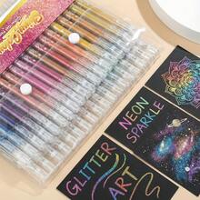 Glitter Gel Pens, 24 Colors Metallic Vibrant Sparkle Pen For Coloring Journaling Drawing Doodling Colored Pen Colored Gel Pens Fun Pens - 24pcs/set - View 3