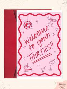 1PC Cute 30th Birthday Greeting Card. "Welcome To The Age Of 30" Birthday Greeting Card In An Interesting And Lovely Style. A Birthday Greeting Card For A Good Friend, Which Comes With An Envelope. An Ideal Gift For Friends, Brothers, Sisters, Sons, Daughters, Husbands And Wives. - A - View 4