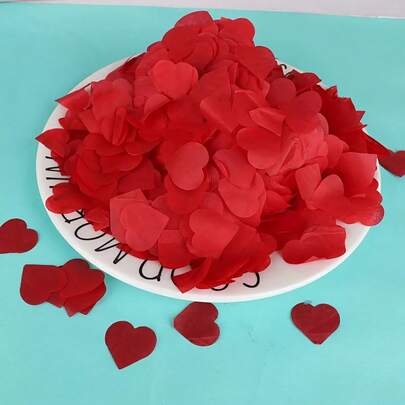 2000 piezas/Paquete Confeti con forma de corazón, decoración de papel romántica, símbolo de amor, relleno de globos, relleno y decoración de regalo con forma de corazón de papel, adecuado para decoración de boda DIY, bodas, cumpleaños, graduaciones, celebraciones, aniversario de boda, despedida de soltera y decoraciones de fiesta, decoración de mesa y centros de mesa.