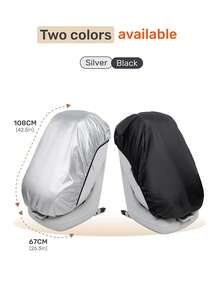 1件装婴儿汽车座椅遮阳罩及防紫外线罩，银/黑双面设计，可调节弹性绑带，适用于98%的婴儿汽车座椅和婴儿背带，四季皆宜的防尘好帮手。 - 淺灰色 - 查看 3