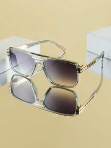 1pc Men's Fashion Metal Frame Vintage Versatile Casual Fashion Glasses, All-Match Model Suitable For Daily Wear, Driving, Travel, Beach, UV Protection - Multicolor - View 14