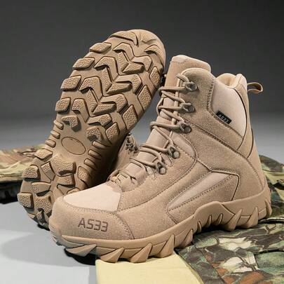 Outdoor Hiking Shoes, Camping Desert Boots, Safety Work Boots, Lightweight Durable Military Combat Boots, Comfortable High-Top Shoes, Fashionable Men's New Triangle Delta Climbing Shoes, Battlefield Training Military Boots