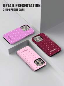 Customized Minimalist Star & Letter Slogan 2-In-1 Glossy Filmstrip Hard Phone Case, Suitable For IPhone 11/12/13/14/15/16 17 Pro Max - Multicolor - View 4