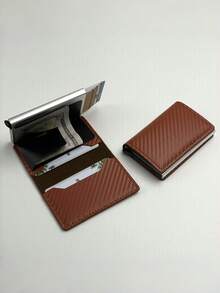 1pc Men's Wallet, 3 Color Options, Carbon Fiber Card Holder, Automatic Pop-Up Aluminum Alloy RFID Card Clip, Anti-Theft Anti-Demagnetization, Card Protector, Suitable For Formal/Business Occasions, Men's Mini Wallet - Multicolor - View 11