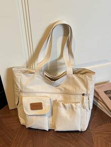 大容量手提包，多口袋通勤单肩包，休闲百搭大号手提包，轻便大容量旅行收纳包 - 彩色 - 查看 15