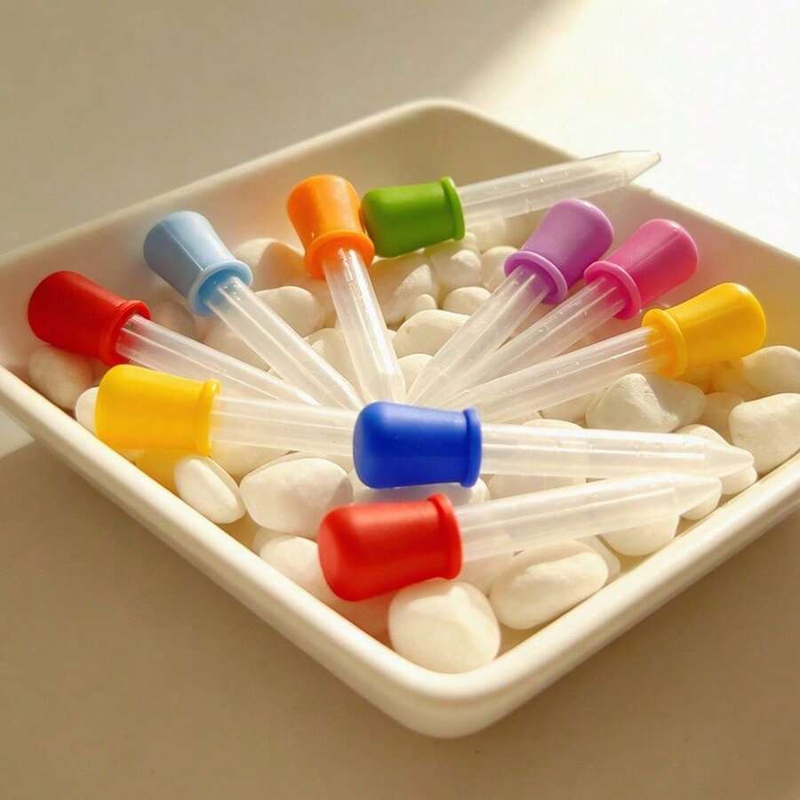 Bộ 1/3/5 ống nhỏ giọt bằng nhựa có đầu bi silicon, ống nhỏ giọt silicon, ống nhỏ giọt có vạch chia, thích hợp để làm nến, trị liệu bằng hương thơm, thêm hương liệu và chất tạo màu. - 1 bộ - Xem 1