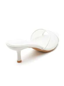 Mules et Escarpins Slingback à Voile de Mesh – L’Audace de la Transparence - 白色 - 查看 5