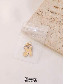 1pc Stainless Steel Two Tone Letter Charms For DIY Jewelry Making Handmade 18K Gold Alphabet Letters Charms Initial Accessories - Pendant - View 3