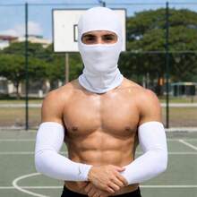 UV Cuff Kit + Balaclava Cap UV 50+ Sun Protection - 白色套件 - 查看 5