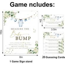 Baby Shower Game Cards With "How Big Is Mommy's Belly" Measurement, European Birch Leaf Design, Party Favor Supplies - View 7