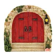 Wooden Fairy Door Decor, Creative Fairy Tale House Home Decor, Desktop Micro Landscape Ornament For Garden - B - View 4