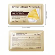 24K金水晶胶原蛋白颈膜，5片/包，深层滋养，减少皱纹，增强弹性，抚平细纹，适合颈部护理 - 24K金 - 查看 7