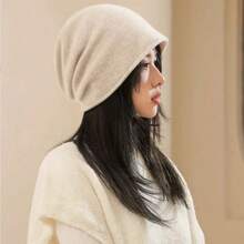 Topi Beanie Rajut Longgar Unisex, Topi Hangat Musim Dingin Lembut Bergaris Warna Polos, Gaya Streetwear Kasual, Cocok Untuk Aktivitas Luar Ruangan, Perjalanan Sehari-hari, Pakaian Musim Dingin - MultiWarna - View 9