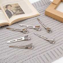 100pcs Professional Salon Hair Clips, 5.5cm/2.17in Metal Curl Clips, Root Volumizing Clamps, DIY Tools, Hair Accessories, Christmas/Halloween Gift, Women Fluffy Root DIY Styling Accessories, Minimalist Design, , Suitable For Buns And Updos, Practical And Convenient - Duckbill Clip - View 3