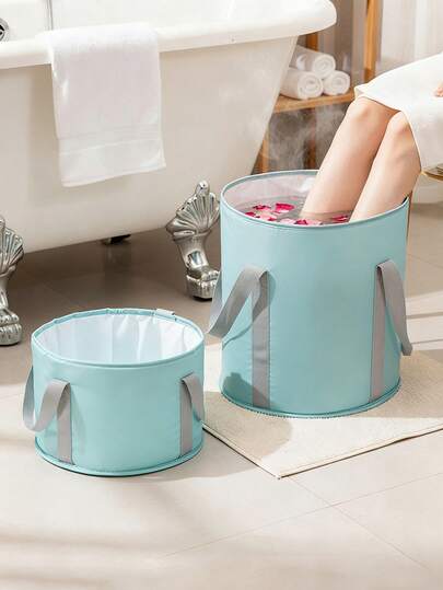 1pc Portable Foldable Foot Soak Bucket, Outdoor Travel Water Bucket, Lightweight Easy-Carry Simple Water Bucket, Home Foot Care Tool