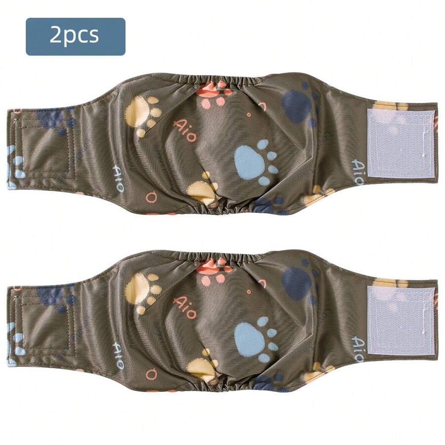 2pcs Reusable Washable Male Dog Diapers, 3pcs Breathable Belly Bands (For Male Dogs In Summer), Male Dog Diapers