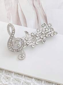 1pc Women's Brooch, Music Note Brooch, Scarf Clip, Lapel Pin, Suitable For Daily Wear And Music Festivals - Multicolor - View 4