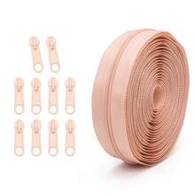 1 Set = 4.5m Zipper + 10 Zipper Pulls, 20 Colors Available, #3 Zipper Set, Matching Colored Zipper Pulls, Suitable For Clothing, Bags, Home Textiles And More - 4.5 Meters Of No. 3 Nylon Zipper + 10 Plastic Zipper Pulls - View 19