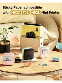 53Mm Printing Paper, Compatible With M02/M02S/M02Pro/M03/M03As/M04S/M04As Mini Portable Printers, 3 Rolls Of Adhesive ThermalStickers, Black Text, 53Mm X 3.5M, Pack Of 3 Rolls - 3Rolls-purple/Orange/Green Sticker - View 6