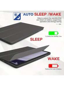 Protective Case For Samsung Galaxy Tab A11 Tablet, Full-Body Shockproof, Ultra-Thin/Smart Stand/Auto Wake, Tri-Fold Tablet Protective Case, Compatible With Samsung Galaxy Tab S10 Lite 10.9"/A9/A8/A7 Lite/A9 PLUS, 10th Gen Case, A16 Case - Black - View 6