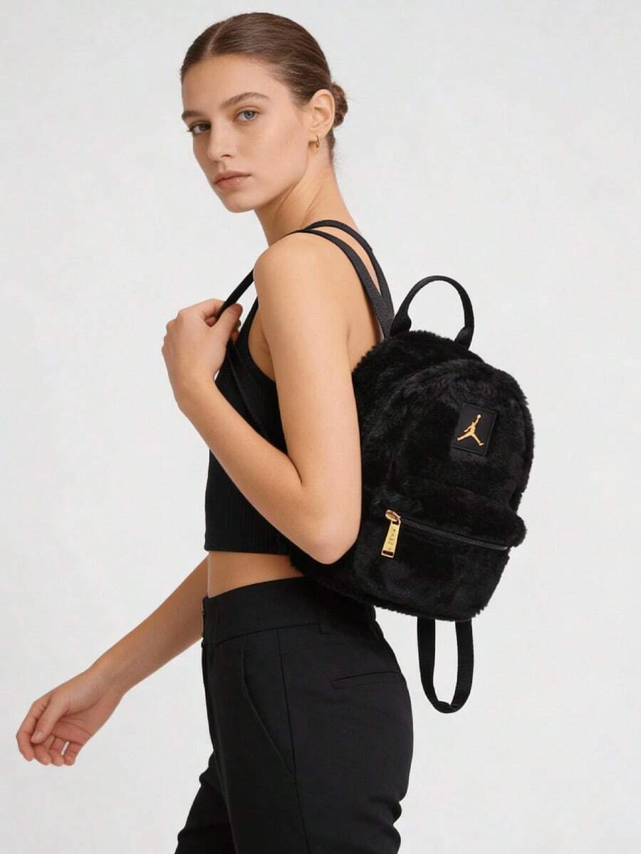 Nike Jordan Adjustable Shoulder Strap Zippered Backpack, Casual, Versatile, Stylish, Mini Women's Backpack - Black - View 1