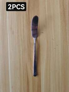 1/2/4pcs Stainless Steel Butter Knives, Cheese Spreaders, Jar Scrapers, Metal Jar Knives, Butter Scrapers, Multi-Function Scrapers, Kitchen Tools, Kitchenware - Silver - View 12