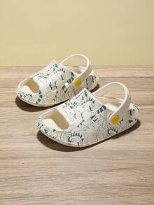 1双恐龙图案透气防滑沙滩凉鞋/户外拖鞋 - 白色 - 查看 3