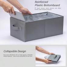 Agufox Set de 2 Cajas Organizadoras para Clósets - Roperos Tipo Closet Organizador de Playeras Máxima Eficiencia en Organizador de Pantalones Gris Oscuro 45x25x18cm - Gris - Ver 4