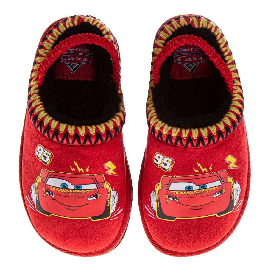 Disney Pantuflas de  de Cars de  para niños, suaves, acogedoras y cómodas (tallas para niños pequeños 5-10 / tallas para niños pequeños 11-12)