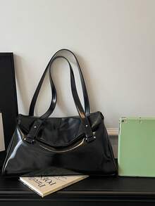 2026 Spring New High-Quality Large Capacity Handbag, Fashion Versatile Commuter One Shoulder Tote Bag For Women - Black - View 4