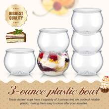 10/20/30/40pcs, 80ml Transparent Plastic Spherical Dessert Cups, Reusable Mini Pudding And Appetizer Bowls, Suitable For Birthday Parties, Weddings, Buffets And Catering Events - View 10